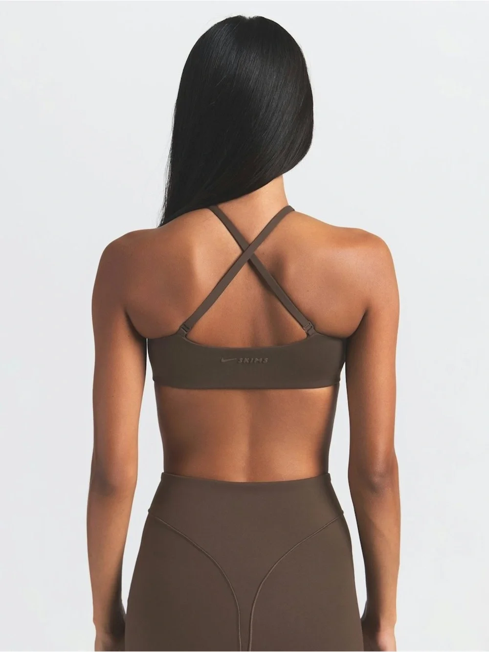Nike SKIMS Matte Micro Scoop Sports Bra XS Dark Sepia NWT Dri-FIT Sculpting